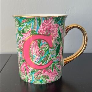 Lilly Pulitzer Monogram “C” Ceramic Coffee Mug